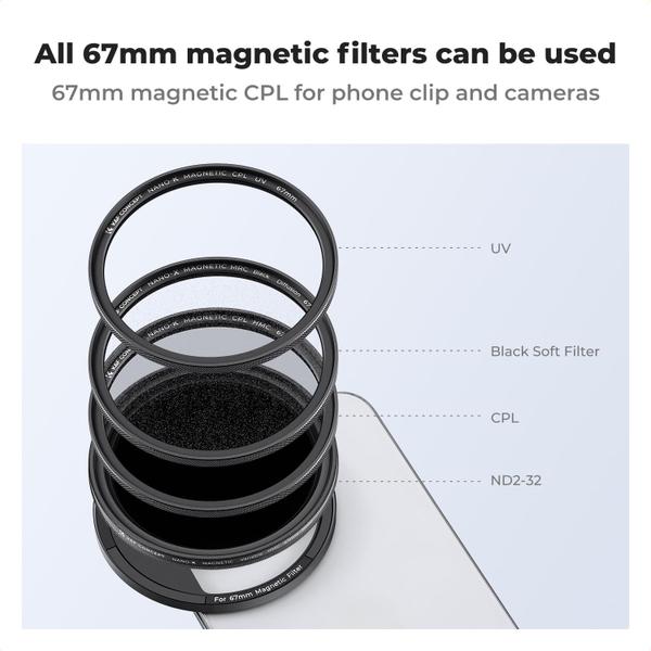 Imagem de Kit de Filtro de Lente Magnético ND2-32 Variável 67mm