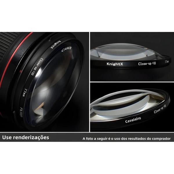 Imagem de Kit de Filtros de Lente Macro (49mm-77mm) para Canon, Nikon e Sony + 10 Filtros