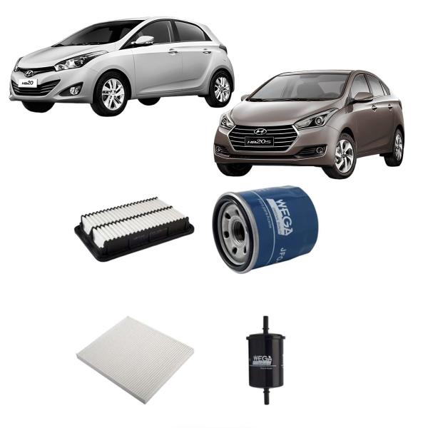 Imagem de Kit de Filtros Wega  Hyundai HB20 1.0 12v 3c 2012 Até 2024