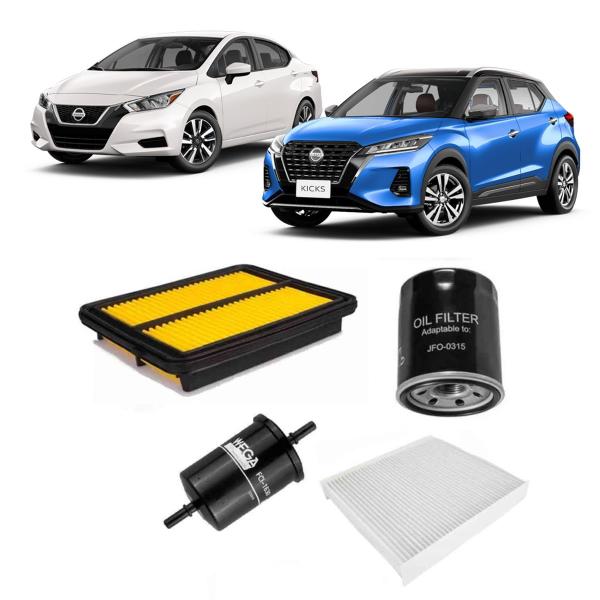 Kit de Filtros Wega Hyundai Versa 1.6 16v 2021 em diante Kicks 2016 Até 2024 Imagem de Kit de Filtros Wega Hyundai Versa 1.6 16v 2021 em diante Kicks 2016 Até 2024