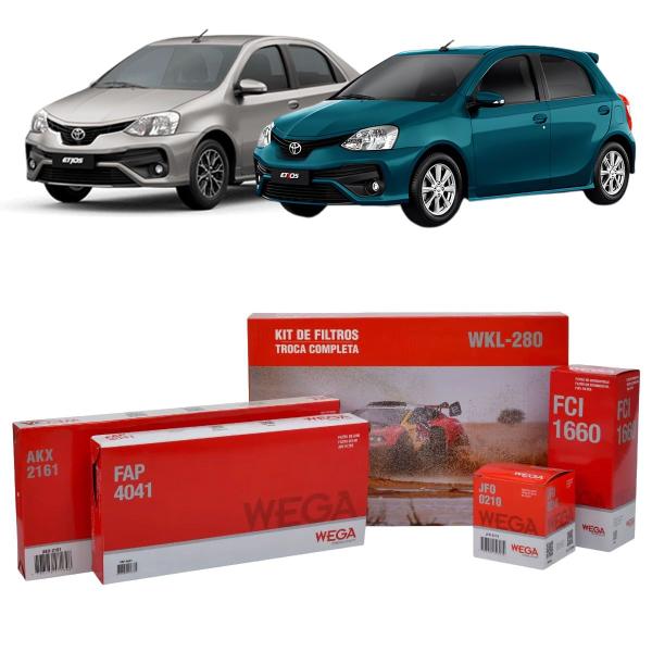 Imagem de Kit de Filtros Wega  Toyota Etios 1.3 e 1.5 16v Flex 2017 Até 2021