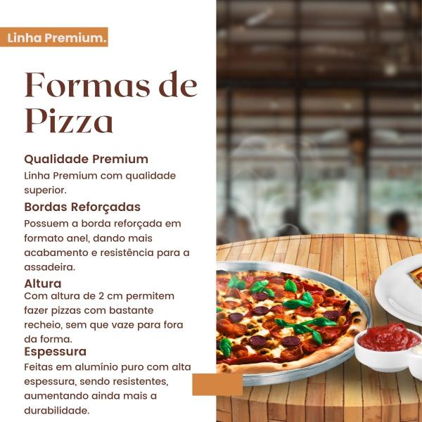 Imagem de Kit de Formas de Pizza 3 Tamanhos Brotinho Bordas Reforçadas 16, 18 e 20 cm