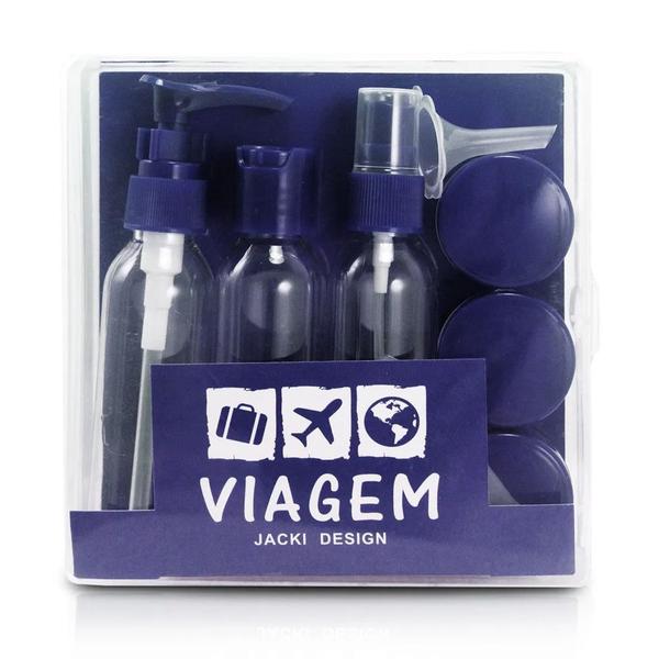 Imagem de Kit de Frascos para Viagem 9 Peças Azul Jacki Design - AKM20902