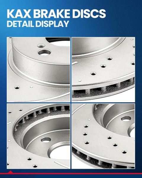 Imagem de Kit de freio KAX Rotores com fenda dianteira perfurada Saab 9-3 2003-2010