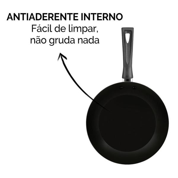 Imagem de Kit de Frigideiras Antiaderentes Todo Dia com 3 peças 18cm, 22cm e 24cm Rochedo