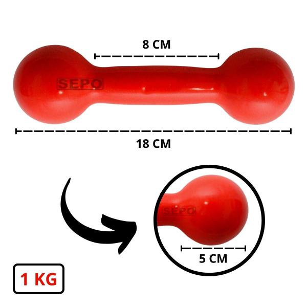 Imagem de Kit de Halteres Redondos Emborrachados Pares de 1Kg e 2Kg