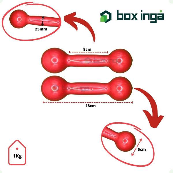 Imagem de Kit de Halteres Revestidos Em PVC - Par de 500g,1,2,3 e 5 Kg