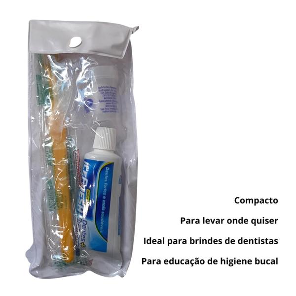 Imagem de Kit De Higiene Bucal Escova, Creme Dental E Fio Dental Hillo