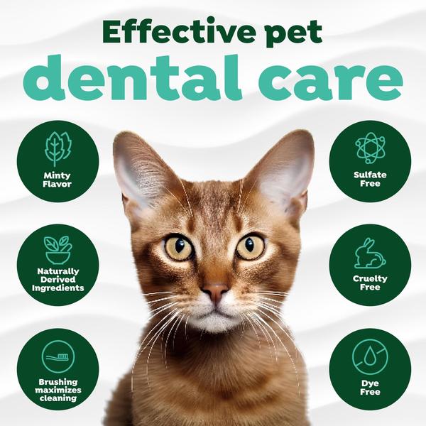 Imagem de Kit de higiene bucal TropicClean Fresh Breath Cat com escova de dentes e pasta