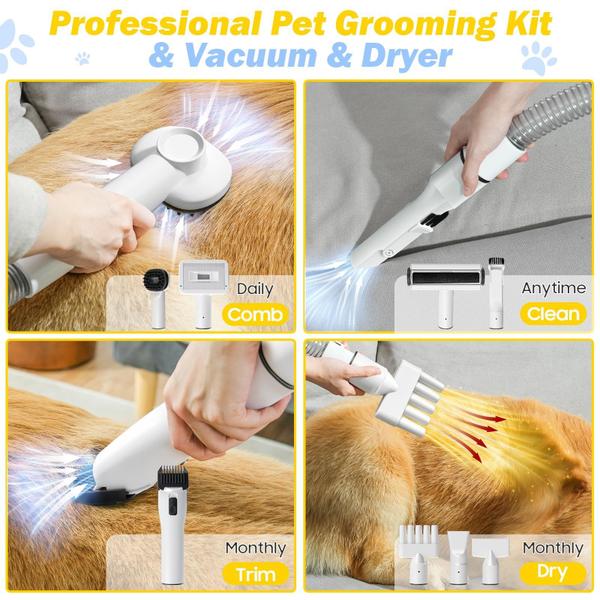 Imagem de Kit de higiene para animais de estimação SNOYWEN com secador de cabelo e máquina de cortar cabelo 3L