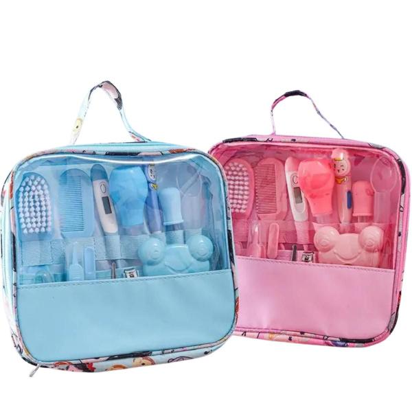 Kit de Higiene para Bebê Recém-Nascido 13 Peças Azul e Rosa - TIME Kit de Higiene para Bebê Recém-Nascido 13 Peças Azul e Rosa - TIME