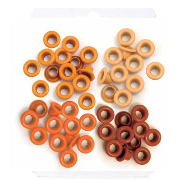 Imagem de Kit de Ilhóses Padrão We R Memory Keepers Standard Eyelets Tons de Laranja