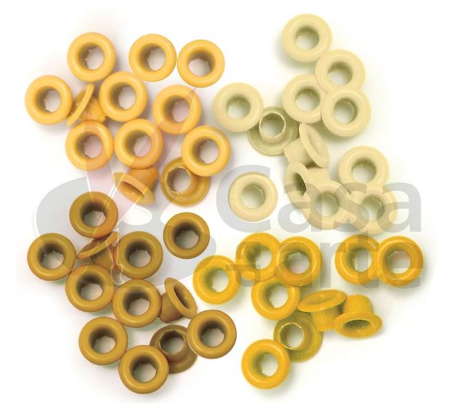 Imagem de Kit de Ilhóses Padrão Wer Memory Keepers Standard Eyelets Tons de Amarelo com 60 Ilhoses