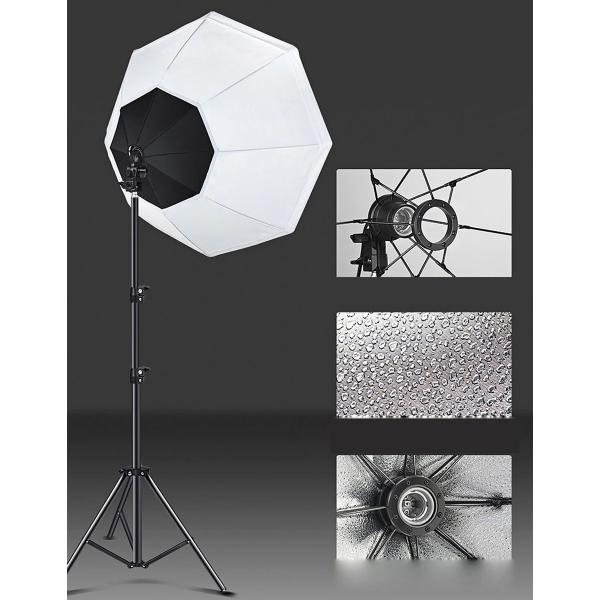 Imagem de Kit De Iluminação Contínua Softbox Octagonal 70cm Com Soquete Simples + Tripé 2 Metros