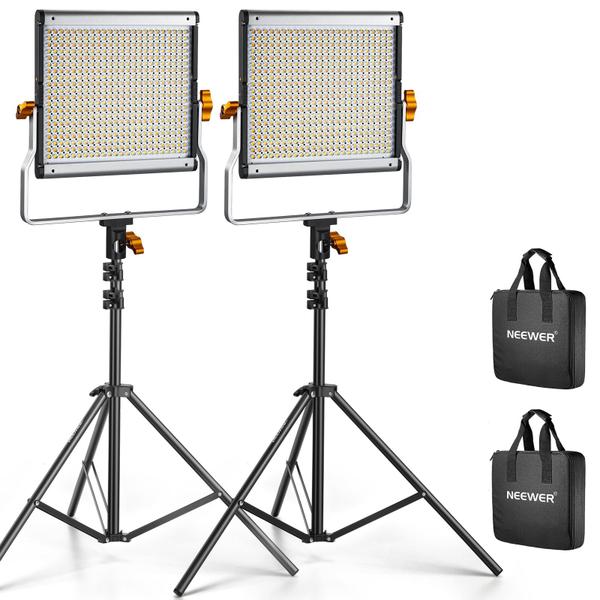 Imagem de Kit de iluminação Neewer Dimmable Bi-Color 480 LED Video Light x2