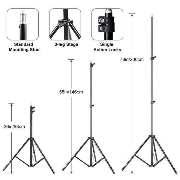 Imagem de Kit de iluminação Softbox MOUNTDOG 2x50x70cm com 2 peças de LED de 85 W