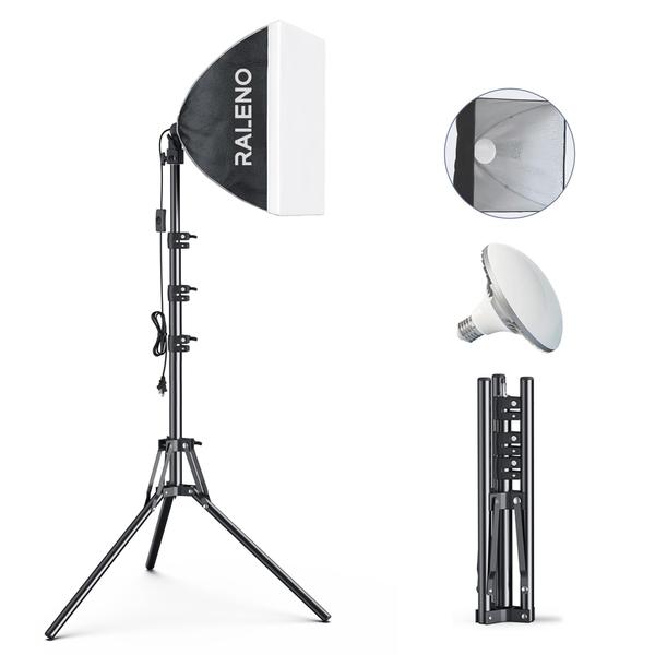 Imagem de Kit de iluminação Softbox RaLeno PS075 com lâmpada LED 50W 5500K