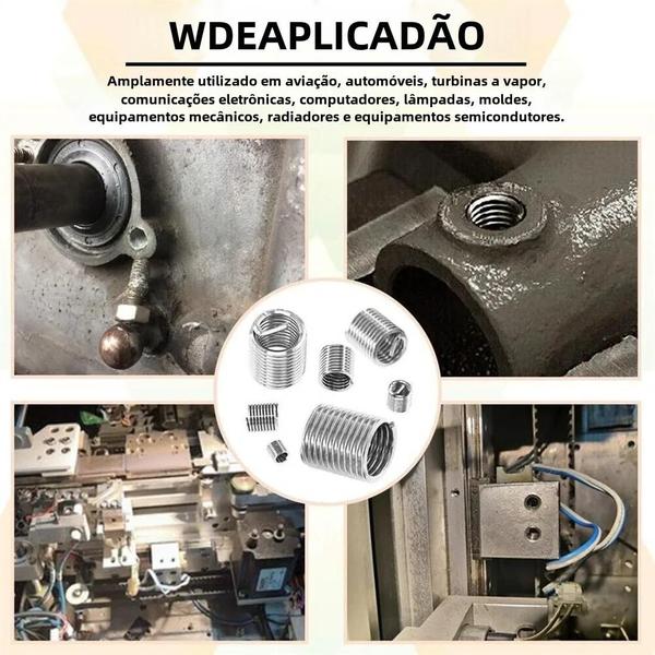 Imagem de Kit de Inserção de Rosca de Aço Inoxidável (60 Peças) - M3 a M12