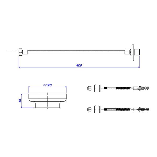 Imagem de Kit de Instalação Vertical para Vaso Acoplado - Deca