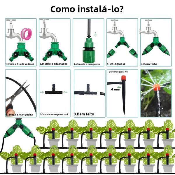 Imagem de Kit de Irrigação por Gotejamento Automático para Jardim - 1/4" (13cm)