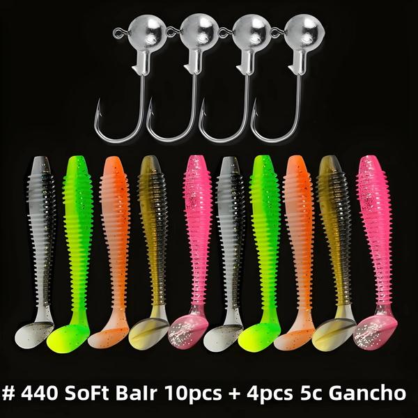 Imagem de Kit de Iscas de Silicone para Pesca - 10/30 Peças - Minhoca Artificial com Manivela