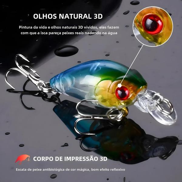 Imagem de Kit de Iscas Flutuantes para Pesca - 8 Peças