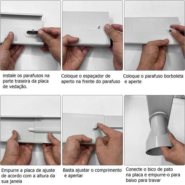 Imagem de Kit De Janela Ar Condicionado Portátil Ajustavel Fácil Instalação Electrolux PO12F