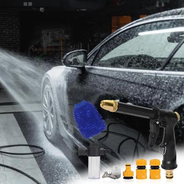 Kit de Lavagem de Carro com Pistola de Alta Pressão e Canhão de Espuma Imagem de Kit de Lavagem de Carro com Pistola de Alta Pressão e Canhão de Espuma