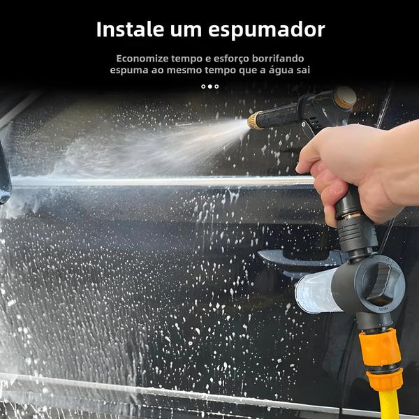 Kit de Lavagem de Carro com Pistola de Alta Pressão e Canhão de Espuma Imagem de Kit de Lavagem de Carro com Pistola de Alta Pressão e Canhão de Espuma