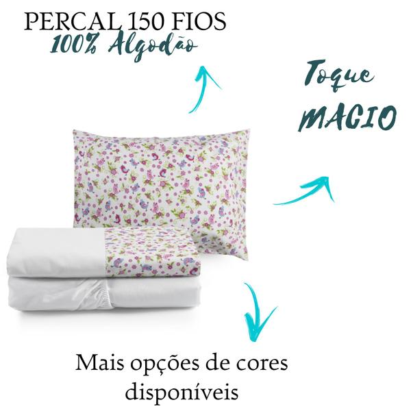 Imagem de Kit de Lençol 3 peças para Mini Cama Floral Pássaros Moderno