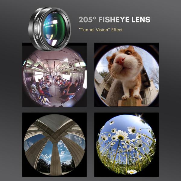 Imagem de Kit de lentes de telefone Andoer 4 em 1 com teleobjetiva 22X Fisheye Wide Angle