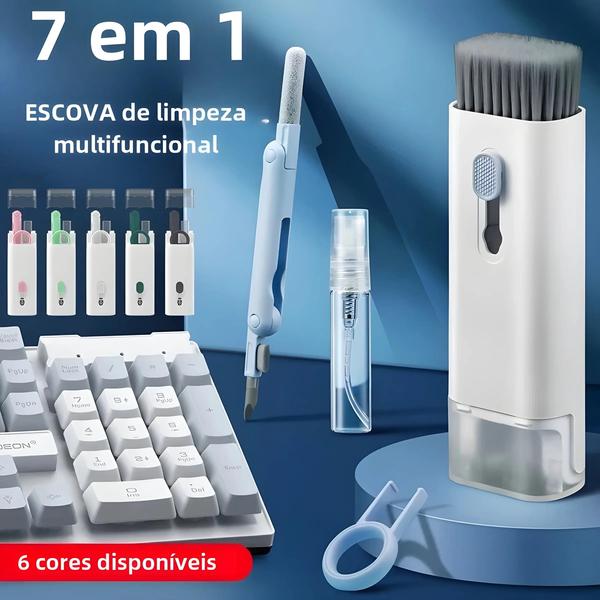 Imagem de Kit de Limpeza 7 em 1 para Teclado e Fones de Ouvido - com Extrator de Teclas