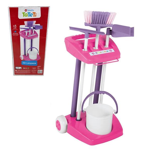 Imagem de Kit de Limpeza Completa Brinquedo Infantil 5 Peças Rosa - Ref 0201 TaTeTi