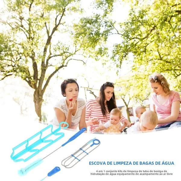 Imagem de Kit De Limpeza De Bexiga De Água De Hidratação 4 Unidades Multifuncional Ferramentas De Acampamento