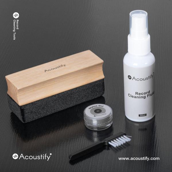 Imagem de Kit de limpeza de discos de vinil Acoustify Deluxe 4 em 1 com escova