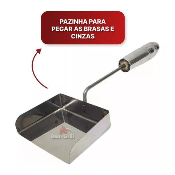 Imagem de Kit De Limpeza Para Churrasqueira Escova + Pinha + Rastelo