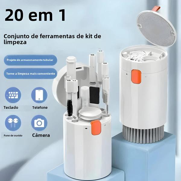 Kit de Limpeza para Computador 20 em 1 - Teclado, Fones de Ouvido e Tela Imagem de Kit de Limpeza para Computador 20 em 1 - Teclado, Fones de Ouvido e Tela