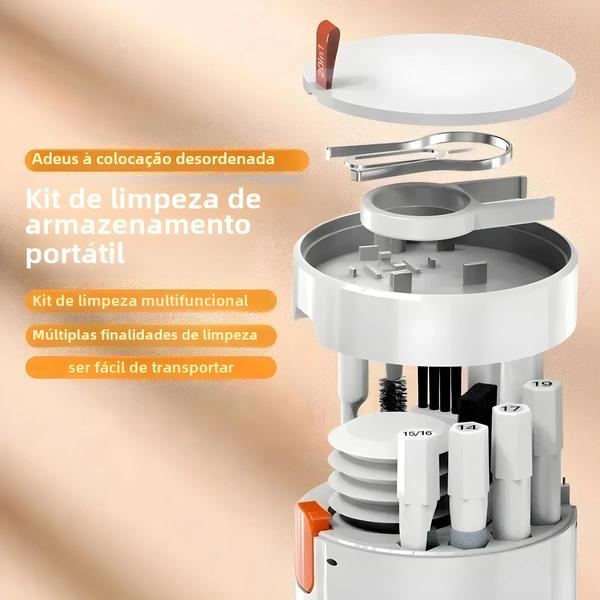 Kit de Limpeza para Computador 20 em 1 - Teclado, Fones de Ouvido e Tela Imagem de Kit de Limpeza para Computador 20 em 1 - Teclado, Fones de Ouvido e Tela