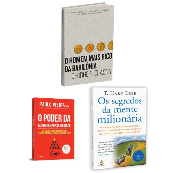 Imagem de Kit de Livros, O Homem Mais Rico da Babilônia + Os Segredos Da Mente Milionária + O Poder Da Autorresponsabilidade