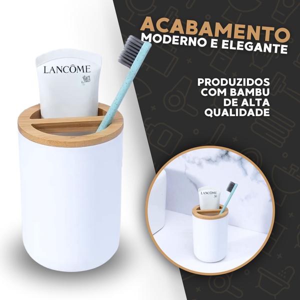 Imagem de Kit De Lixeira E Banheiro Conjunto Acessórios Lavabo Luxo