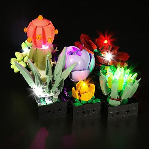 Imagem de Kit de luz LED para Lego Suculents 10309 Plant Decor Building Set Luzes de decoração Construa uma peça de exibição de suculentas para a casa ou escritório (apenas luzes, sem modelos Lego)