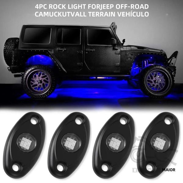 Imagem de Kit de Luzes de LED para Rock 4 Pods 9 LEDs - Carro, Caminhão, SUV, ATV, Jeep e Off-Road