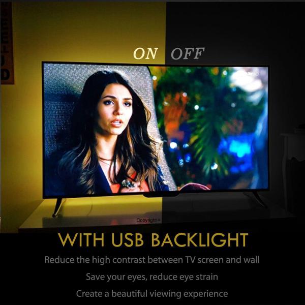 Imagem de Kit de luzes led de luz de fundo da TV USB para 24 a 60 polegadas Smart TV Sony LG Monitor, HDTV Wall Mount Stand Work Space Gaming Room Decor, LED Bias Ambient Mood Lighting