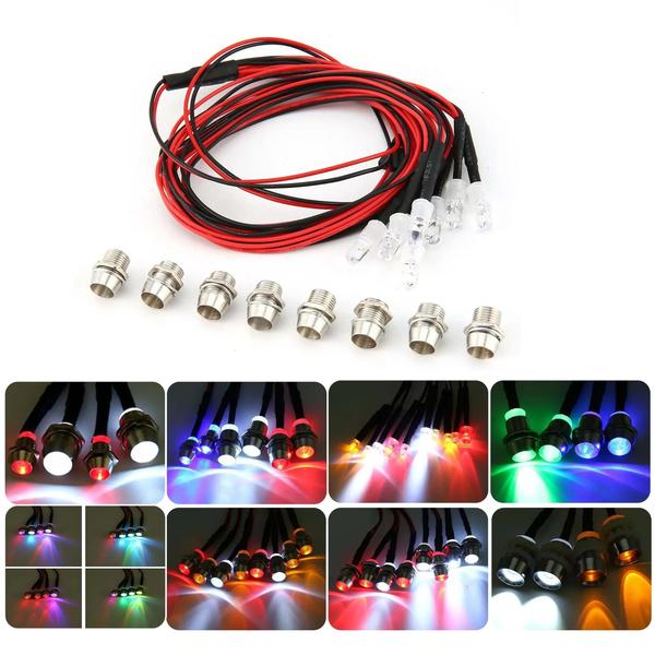 Imagem de Kit de Luzes LED para Carros RC 1/10, 1/8 e 1/12 - Traxxas, HSP, HPI e WLtoys