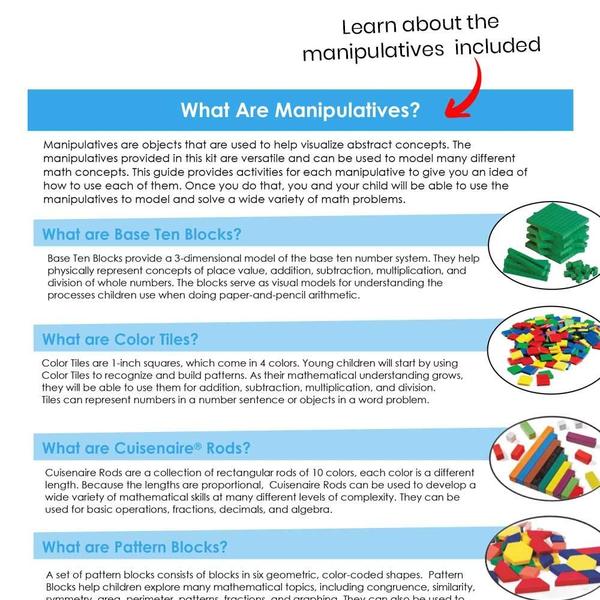 Imagem de Kit de manipulação matemática hand2mind Take Home para crianças do ensino fundamental e médio