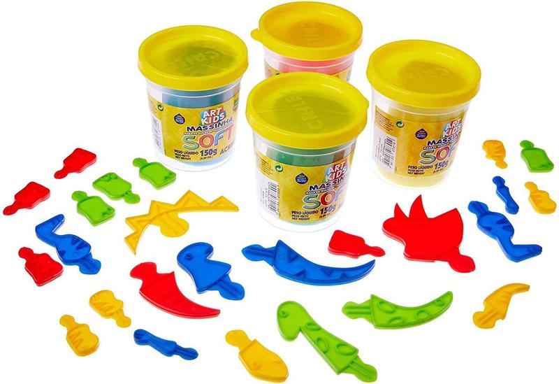 Imagem de Kit De Massinhas Art Kids Dinossauros 600g Acrilex