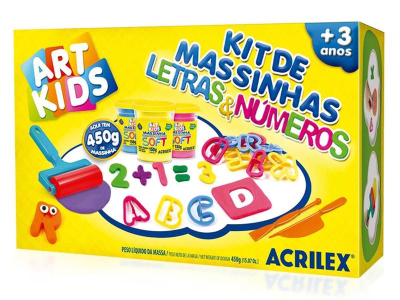 Imagem de Kit De Massinhas Letras E Números 450G - Acrilex