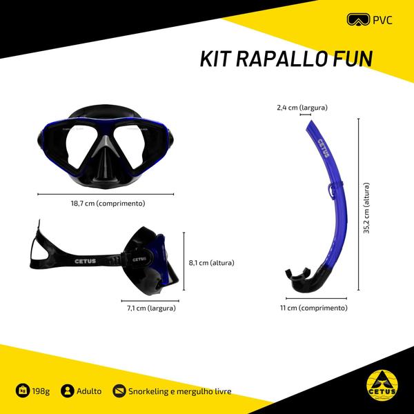 Imagem de Kit de Mergulho Máscara+Respirador Cetus Rapallo Fun