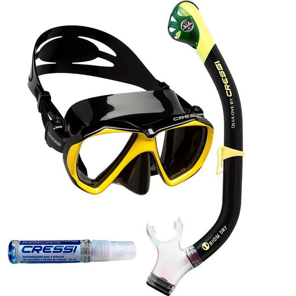 Imagem de Kit de Mergulho Máscara+Respirador Cressi Ranger + Orion Dry + Anti Fog Sea Gold