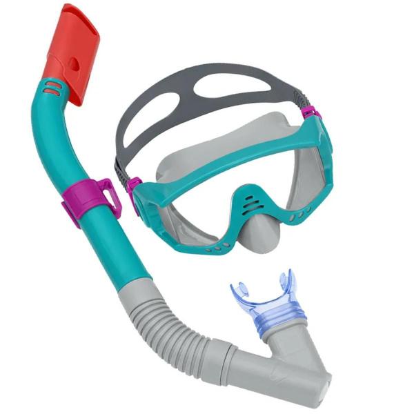 Imagem de Kit de mergulho snorkel + mascara + pes de pato spark wave verde